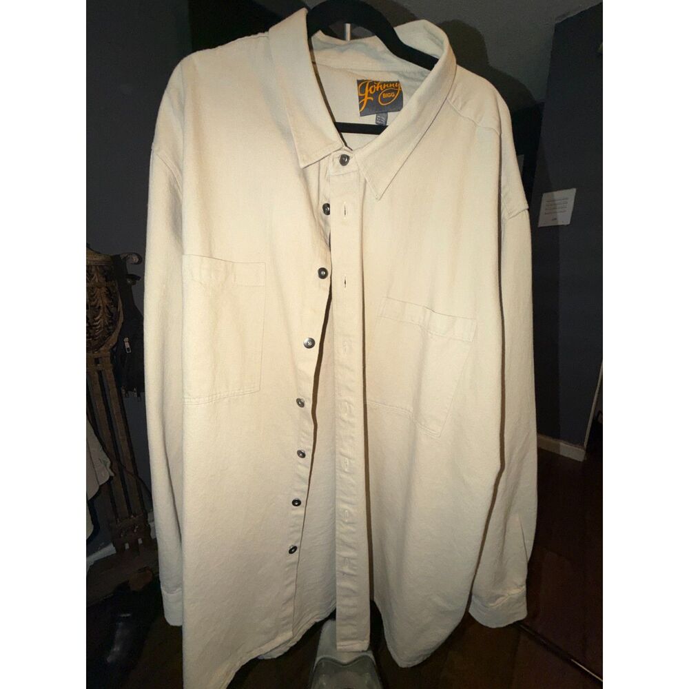 Johnny Bigg Canvas Overshirt Beige Button Up Shacket Mens 5XL